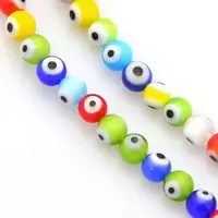 Handmade Evil Eye Lampwork Round Bead Strands