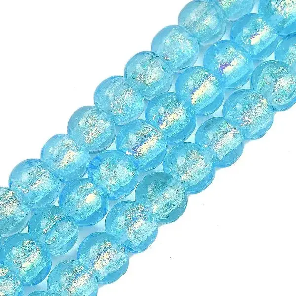 Handmade Foil Lampwork Beads Strands