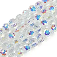 Transparent Electroplate Glass Beads Strands