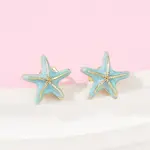 Brass Enamel Stud Earrings