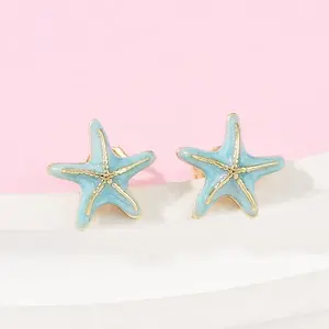 Brass Enamel Stud Earrings