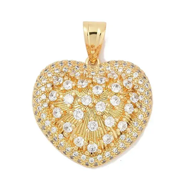 Brass Micro Pave Cubic Zirconia Pendants