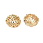 Brass Micro Pave Clear Cubic Zirconia Bead Caps