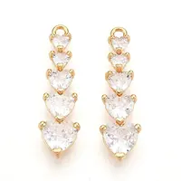 Brass Micro Pave Cubic Zirconia Pendants