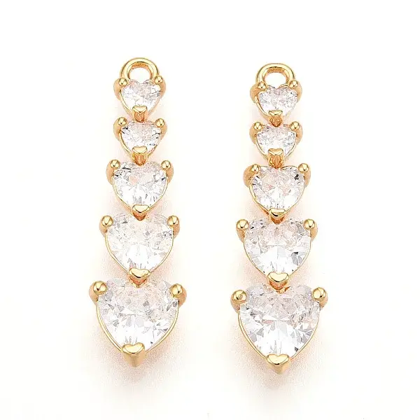 Brass Micro Pave Cubic Zirconia Pendants