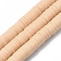 Flat Round Handmade Polymer Clay Beads