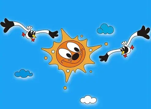 Dekorace rackové se sluníčkem a mráčky - malý set