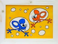 Obr 089 obrázek myši žlutý - m - 250x330mm