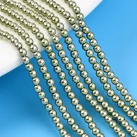 Baking Painted Pearlized Glass Pearl Bead Strands