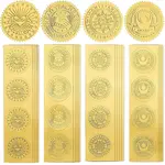 40 Sheets 4 Styles Plastic Self Adhesive Gold Foil Embossed Stickers