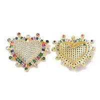 Brass Micro Pave Colorful Cubic Zirconia Pendants