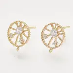 Brass Cubic Zirconia Stud Earring Findings