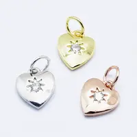 Brass Micro Pave Cubic Zirconia Charms