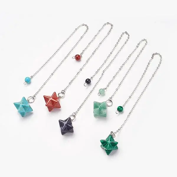 Chakra Natural & Synthetic Mixed Stone Dowsing Pendulums