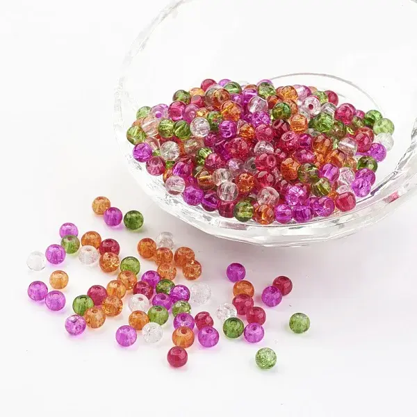 Baking Painted Crackle Glass Beads