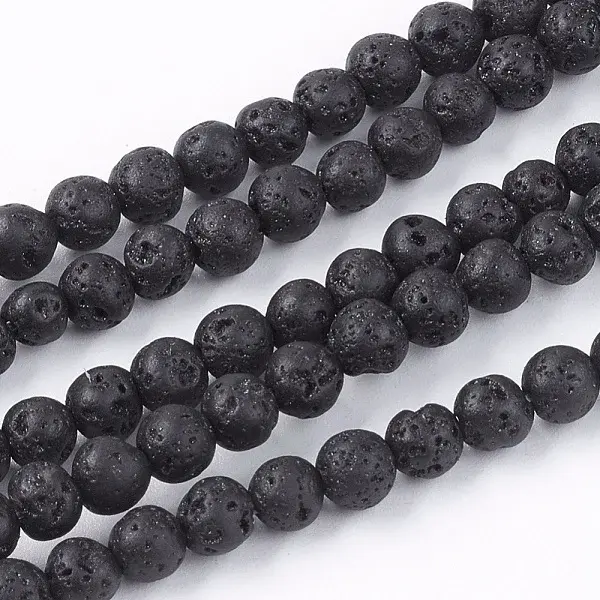 Natural Lava Rock Stone Bead Strands