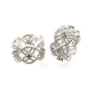 Column Brass Micro Pave Cubic Zirconia European Spacer Beads