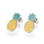 304 Stainless Steel Enamel Stud Earrings