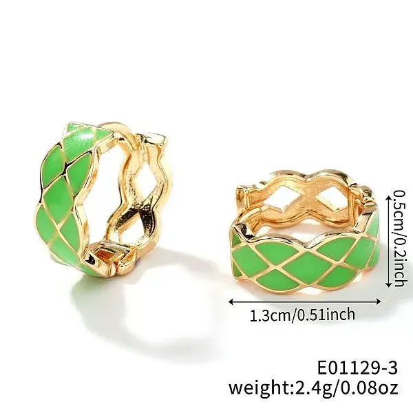 Fashionable Minimalist Multicolor Brass Enamel Hoop Earrings for Elegant and Unique Ear Accessories