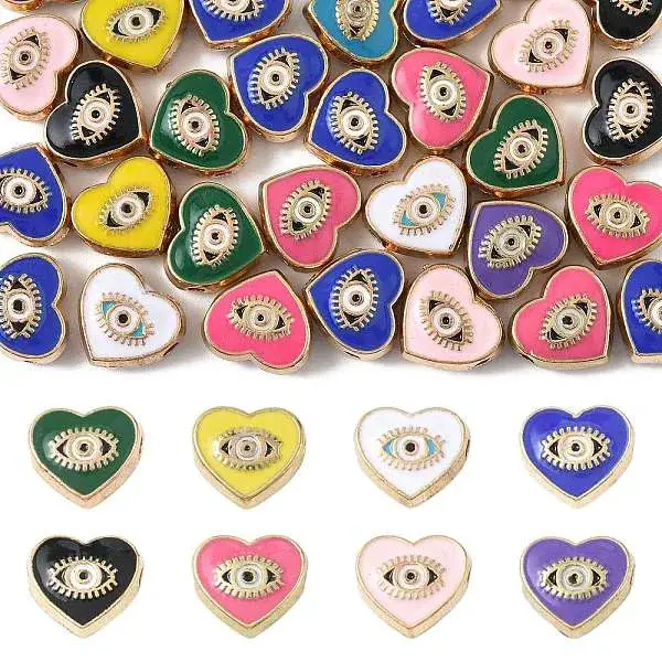 30Pcs Alloy Enamel Beads