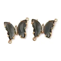 Brass Pave Faceted Glass Connector Charms