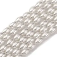 Baking Painted Pearlized Glass Pearl Bead Strands