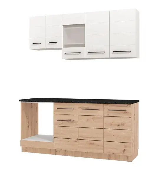 Kuchynská linka danya-biela, dub - 120+60cm/28mm