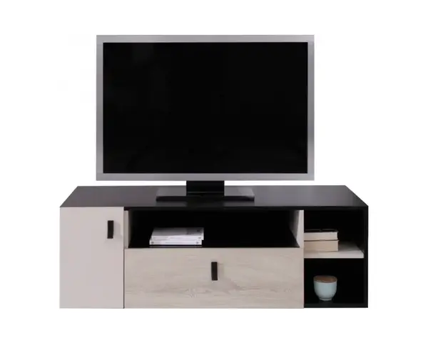 Studentský televizní stolek saturn - černá/béžová