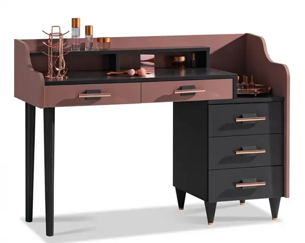 Toaletní stolek/psací stůl khalisa - růžová, černá
