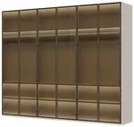 Šestidveřová prosklená šatní skříň baptiste - béžová