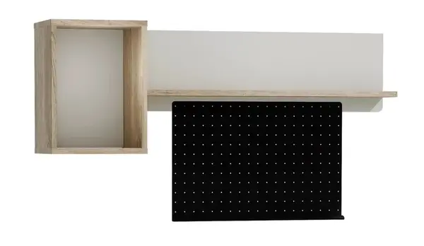 Nástěnná police kaylla - dub sofia, bílá, černá