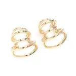 Brass Micro Pave Cubic Zirconia Cuff Earrings