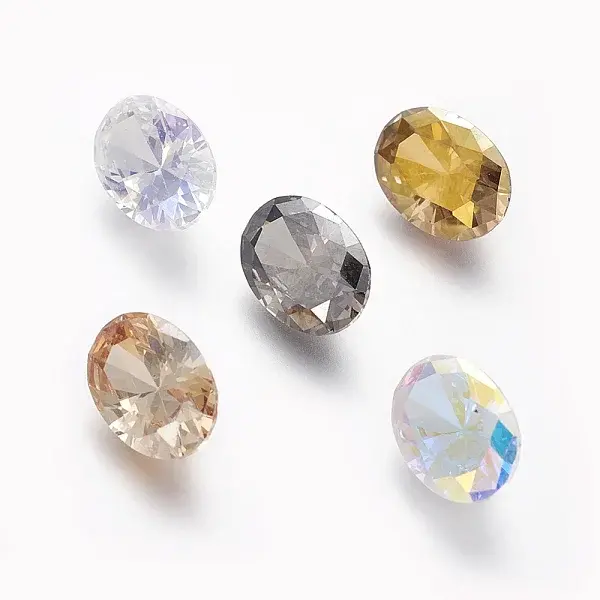 Electroplated Cubic Zirconia Pointed Back Cabochons