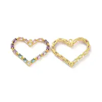 Brass Pave Colorful Cubic Zirconia Pendants