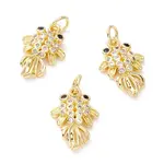 Brass Micro Pave Clear Cubic Zirconia Pendants