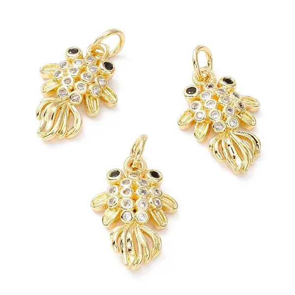 Brass Micro Pave Clear Cubic Zirconia Pendants