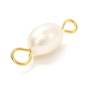 Natural Cultured Freshwater Pearl Beads Links Connectors
