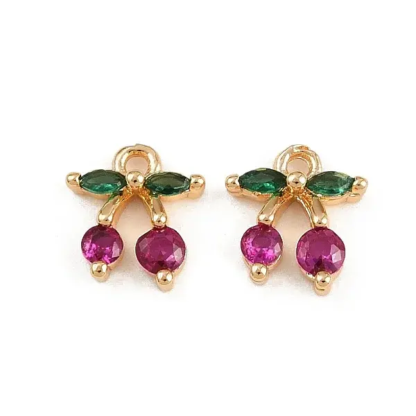 Brass Micro Pave Cubic Zirconia Pendants