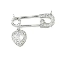 Brass Micro Pave Clear Cubic Zirconia Pendants