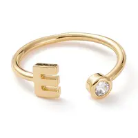 Brass Micro Pave Clear Cubic Zirconia Cuff Rings