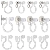 60Pcs 3 Styles Plastic U Type Clip-on Earring Findings