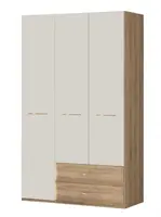 Kombinovaná skříň 3d ii hagop-ořech pacifik/béžová - s rámem