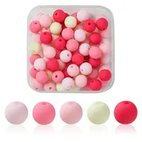 70Pcs Rubberized Style Acrylic Beads