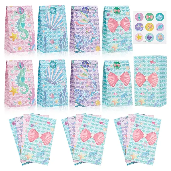 12Pcs 4 Styles Ocean Themed Paper Bags