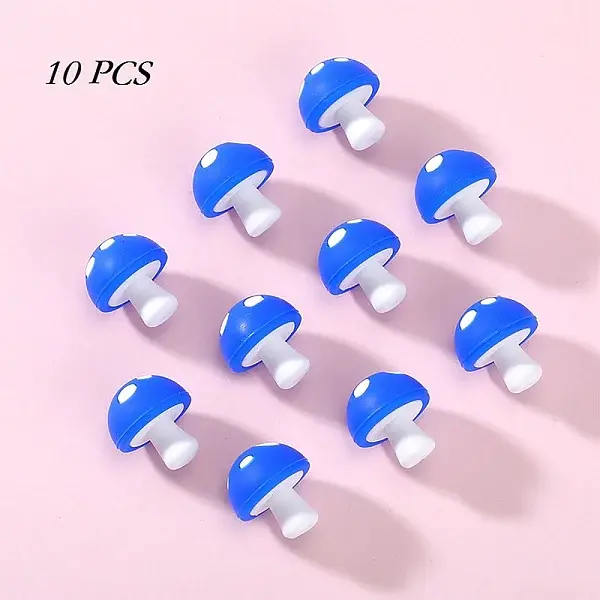 10Pcs Mushroom Silicone Focal Beads