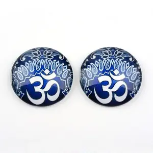 Yoga Theme Glass Cabochons