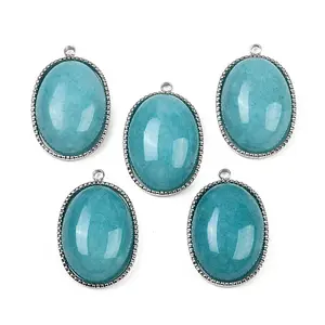 Dyed Natural White Jade Pendants