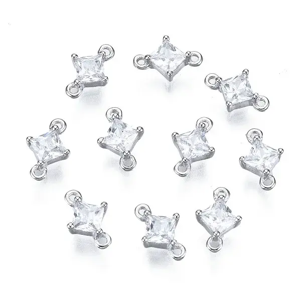 Long-Lasting Plated 925 Sterling Silver Cubic Zirconia Links