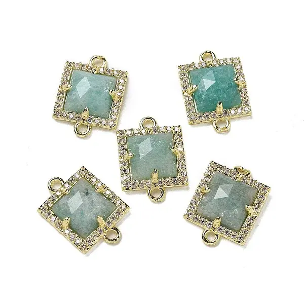 Natural Amazonite Faceted Square Links