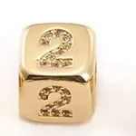 Brass Micro Pave Cubic Zirconia Beads